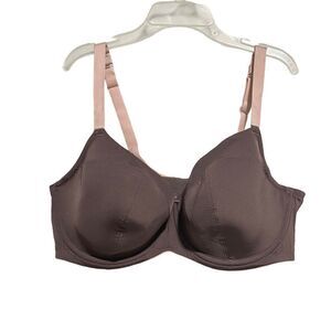 Cacique Women Adjustable Strap Underwire Overbust Bra Dark Brown Pink 42DD